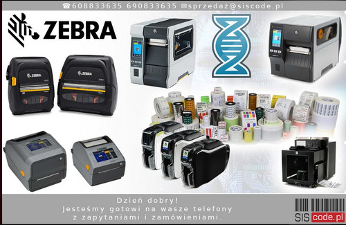 Zebra najlepsze drukarki etykiet oraz szeroki wybór akcesoriów i materiałow eksploatacyjnych wysokojakościowych.