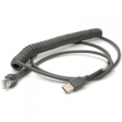 Kabel Powered USB Zebra, sprężynowy, 2,8m