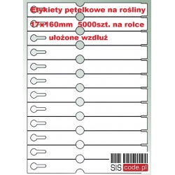Etykiety pętelkowe foliowe 17x160, 5000szt.