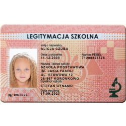 Gotowe w pełni zadrukowane e-legitymacje dla szkół PVC